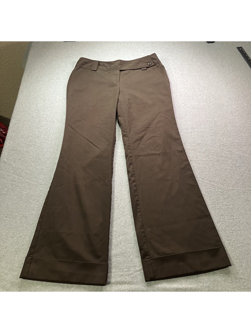 Tracy Evans Limited Stretch Dress Slacks Womens Size 7 Dark Brown Boot Cut